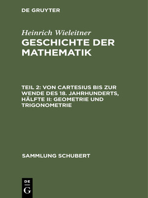 cover image of Von Cartesius bis zur Wende des 18. Jahrhunderts, Hälfte II